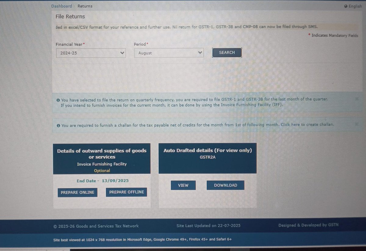 Jay Vaghani (@jayvagh16579972) on Twitter photo Wrost system <a href="/Infosys/">Infosys</a> <a href="/Infosys_GSTN/">GST Tech</a> <a href="/GST_Council/">GST Council</a> <a href="/InGSTPortal/">GST Insights 🇮🇳</a> as usual. 2024-25 AUG DUE DAT 13.09.2025 #great #Salute #GST Wrost system <a href="/Infosys/">Infosys</a> <a href="/Infosys_GSTN/">GST Tech</a> <a href="/GST_Council/">GST Council</a> <a href="/InGSTPortal/">GST Insights 🇮🇳</a> as usual. 2024-25 AUG DUE DAT 13.09.2025 #great #Salute #GST