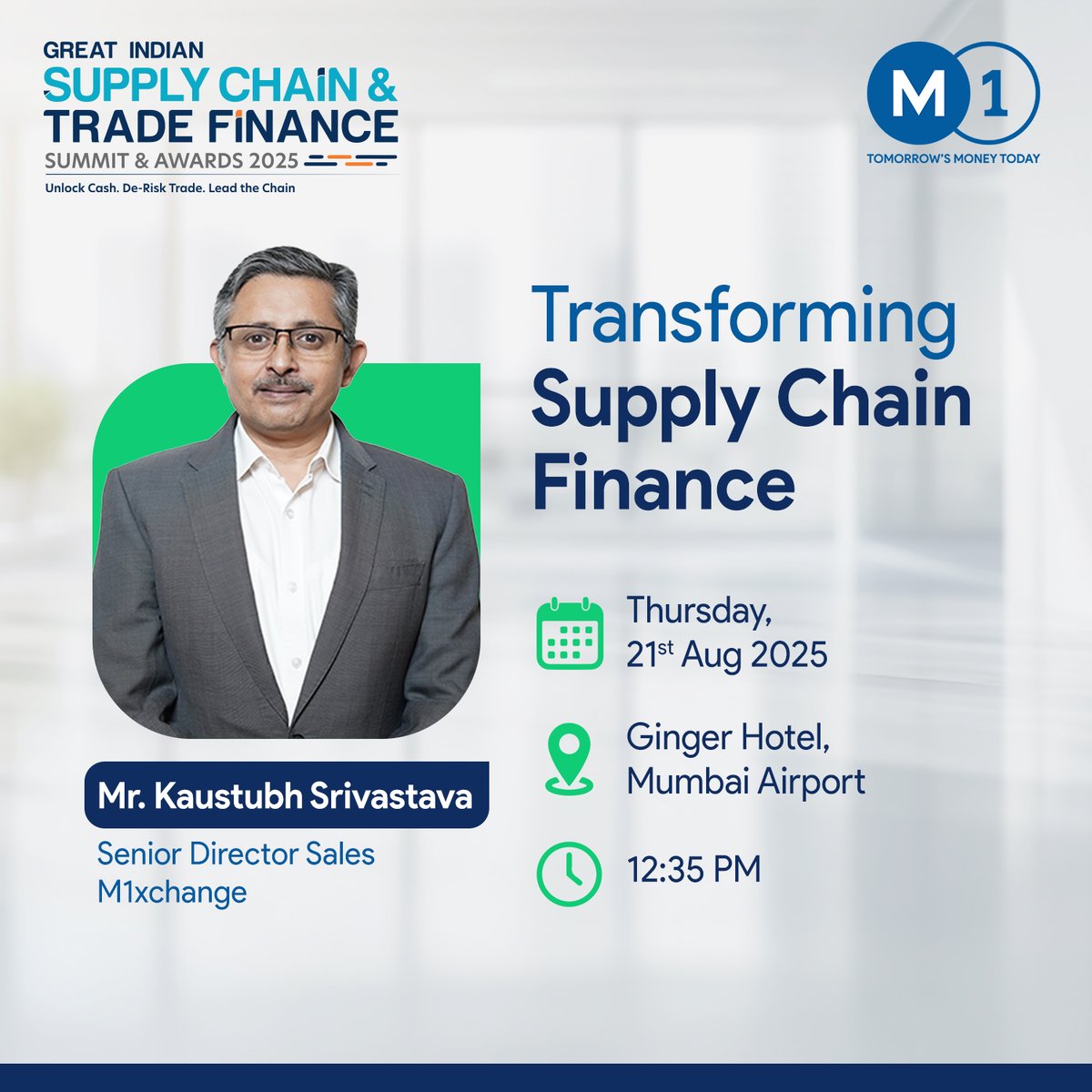 Excited to be at the Great Indian Supply Chain Trade Finance Summit &amp; Awards 2025 by Transformance! Our Sr. Director, Kaustubh Srivastava, shares insights on ‘Transforming Supply Chain Finance’.  #SupplyChain #TradeFinance #Leadership #Innovation