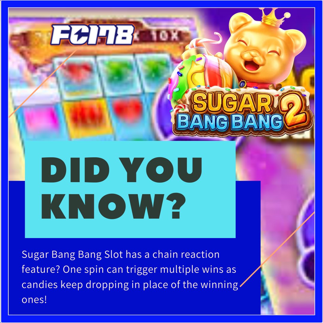 FC178Sports's tweet image. 🍬💥 Did You Know?
One spin on Sugar Bang Bang 2 can lead to multiple wins thanks to its chain reaction feature!
Watch candies drop and keep the streak alive! 🎰🍭
Ready to spin and win big?
PLAY  HERE 👉🏻 link in bio 

#SugarBangBang2 #DidYouKnow #SlotFun #FC178Games #SpinToWin