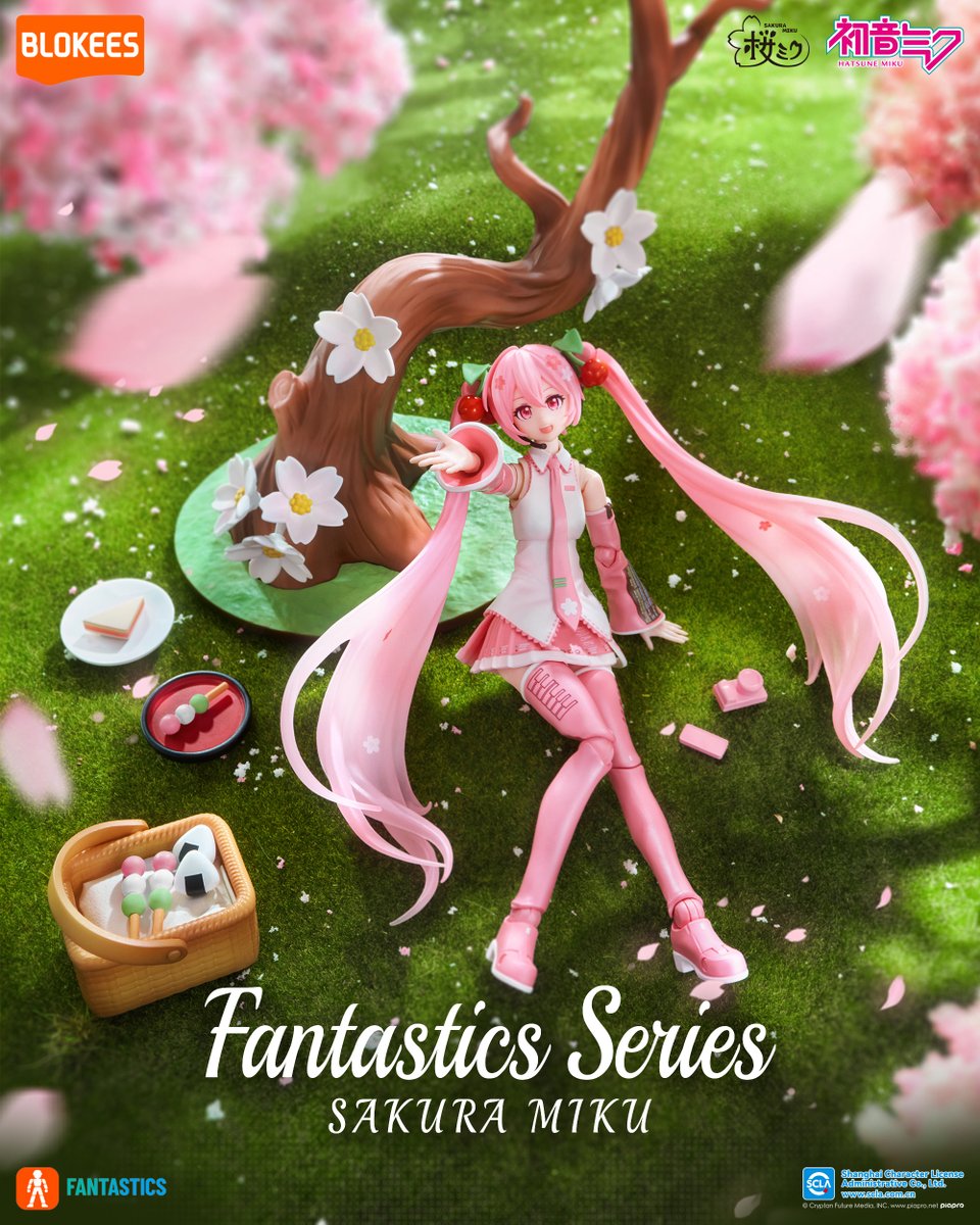 Blokees Fantastics Edition Sakura Miku has arrived.

Join Sakura Miku for a pink time in the great outdoors — sakura trees, tasty snacks, and sunshine all around.

#Blokees #HatsuneMiku #BlokeesHatsuneMiku