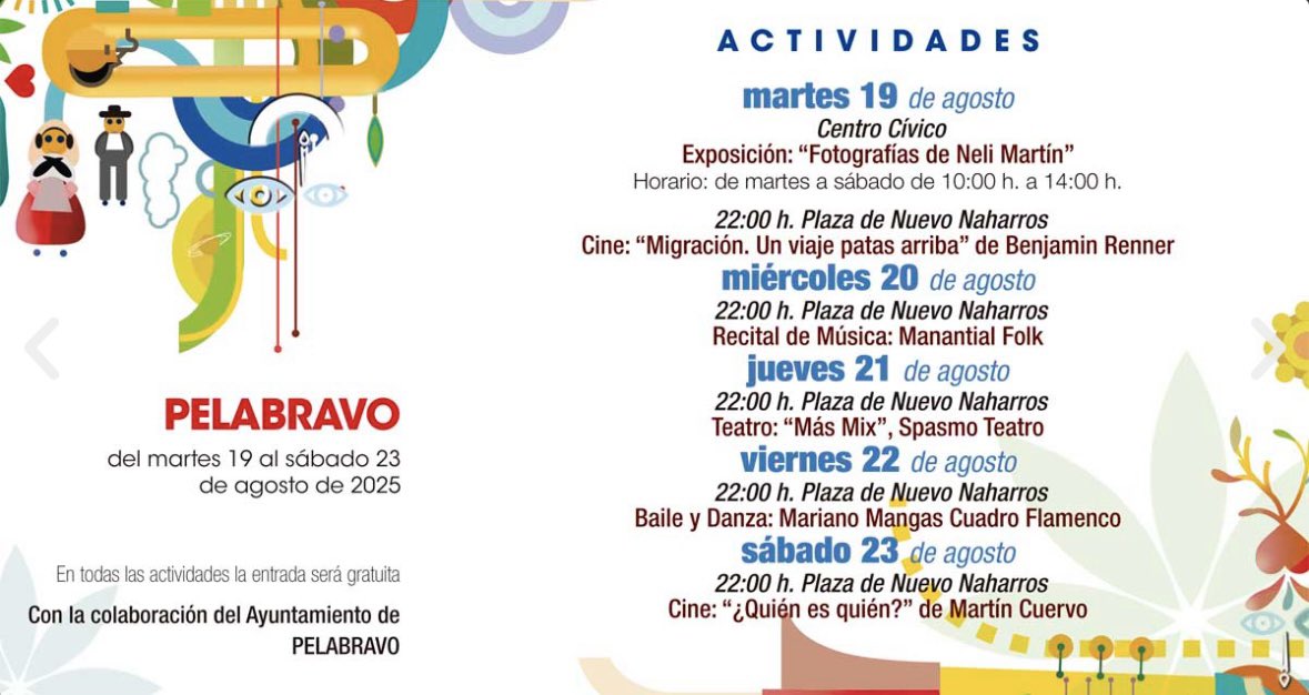 Jueves 21 de agosto a las 22:00
“Más MIX” Plaza de Nuevo Naharros
#Pelabravo #Salamanca