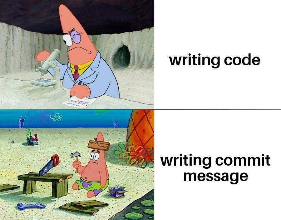 A programmer struggling to commit 🤭