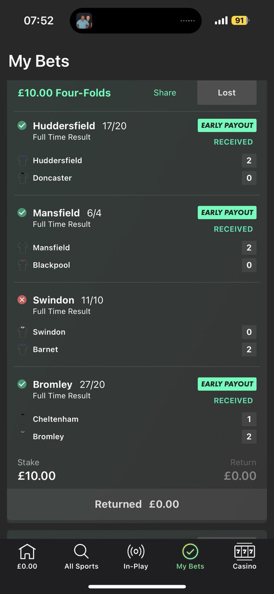 betbuilderfooty's tweet photo. The four fold was let down by Swindon losing 2:0 at home to Barnet https://t.co/ZN7VdkFiuA