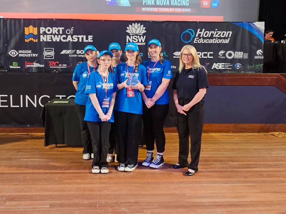 SlatteryAU's tweet photo. 🇦🇺🚗💨 eevee auctions is proud to back Rutherford Tech’s Pink Nova Racing as they land in Germany for the H2 Grand Prix World Finals! After winning Women in STEM + Innovation Awards in NSW, they’ll now take on 53 teams worldwide. Good luck team! 🌍🙌 #H2GP #STEM https://t.co/9h6hd2p96s
