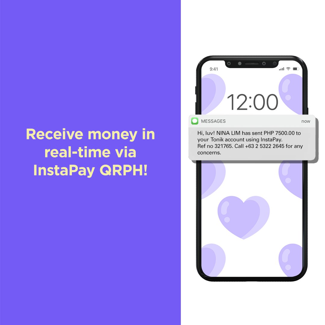 Stop sending your bank details like it’s Friendster era, luv. 💜​

 Learn how to receive money on the Tonik app typo-free via QRPH in 3 easy steps. 😉