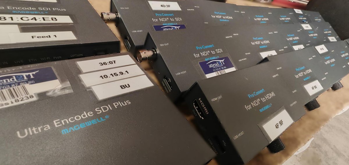 Sending video anywhere onsite — instantly

Low latency, crystal-clear picture, and no extra gear — it all runs over the same rock-solid network we use for Wi-Fi, comms, and ticket scanning.

#NDI #EventTech #ConvergedNetwork #FestivalTech #Broadcast