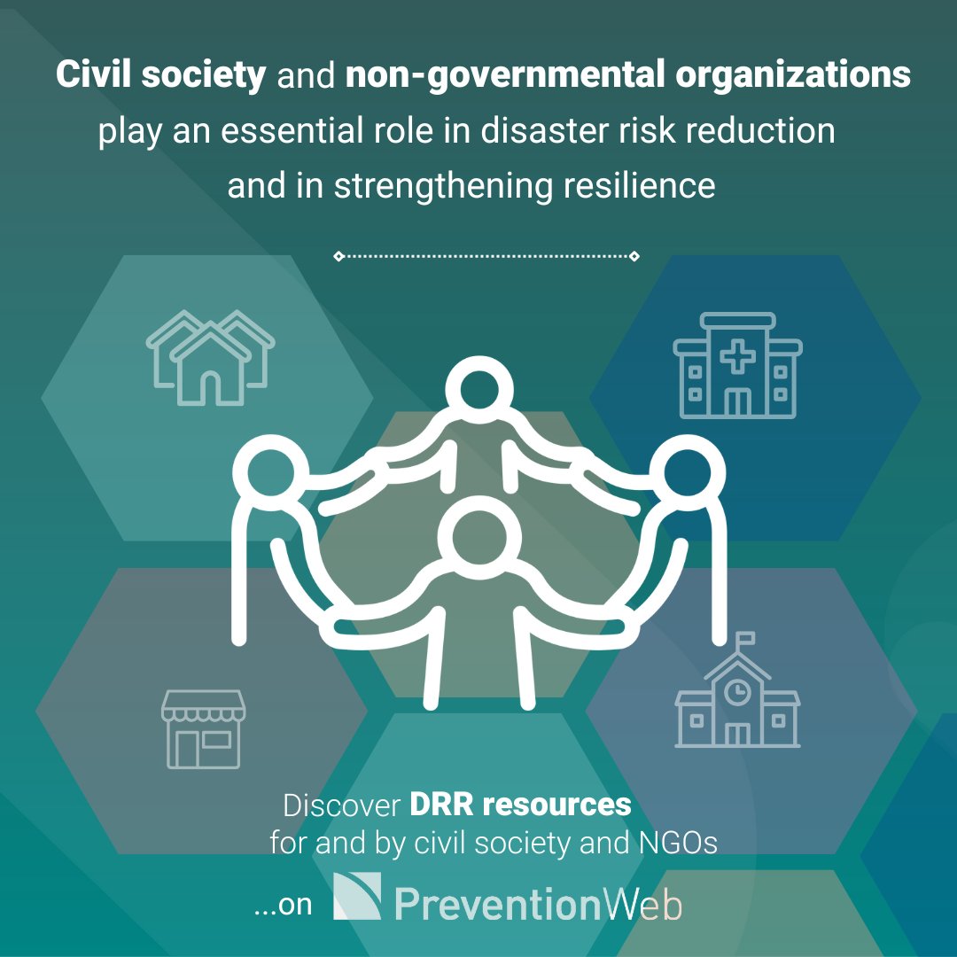 UNDRR's tweet image. 🌍 Civil society and community-based organisations drive local disaster risk reduction, influencing policy and strengthening resilience where it matters most.

📚 Explore DRR resources created for and by NGOs and civil society, on #PreventionWeb 👉 ow.ly/xOAi50WHqNZ