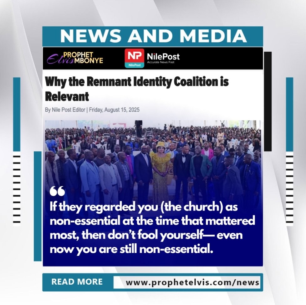 Apostle Fidel Sankara (@ap_fidelsankara) on Twitter photo HEAR YE CHURCH OF CHRIST!
The Remnant Identity Coalition which is a global network of Faith based Ministers, ministries and religious organizations who are enlightened by the true Spirit of Prophecy upon <a href="/Prophet_elvis/">Prophet Elvis Mbonye</a> Mbonye, committed to establishing the Mountain of the Lord's HEAR YE CHURCH OF CHRIST!
The Remnant Identity Coalition which is a global network of Faith based Ministers, ministries and religious organizations who are enlightened by the true Spirit of Prophecy upon <a href="/Prophet_elvis/">Prophet Elvis Mbonye</a> Mbonye, committed to establishing the Mountain of the Lord's