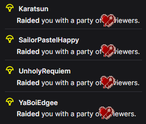 I don't know how to express how humbled &amp; grateful I am to everyone &amp; their generosity tonight on stream. You are all too good to me 🥺 I am so thankful for all the raids, gifts &amp; cheers tonight — I hope I can pay back in kind someday soon ❤️

See you tomorrow night for FFXIV 💕