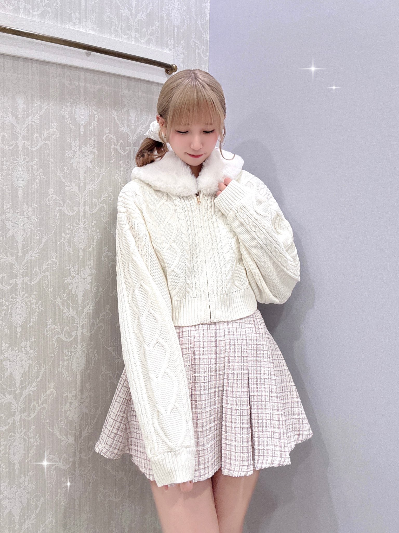 ✧即購入◎ 美品　リアルファー　ニットパーカー　平成ギャル　大人フェミニン✧ WEB LIMITED ITEM ✨ ⁡ ファーニットパーカー ¥14,300 ⁡ ウェブ