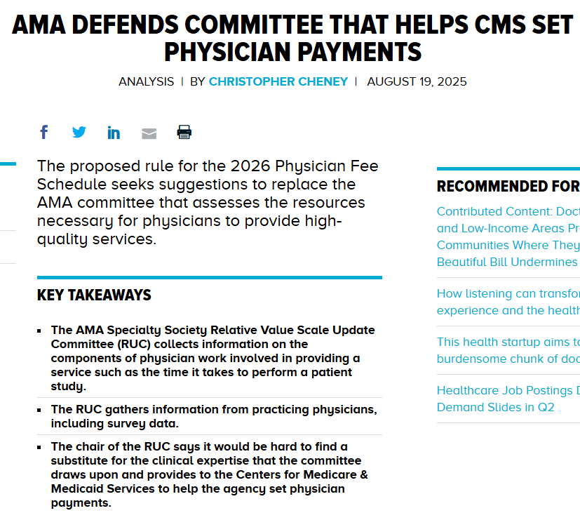 ."The #RUC is informing the resources necessary for physicians to provide the best care possible to patients.

The <a href="/AmerMedicalAssn/">AMA</a> brings together the clinical expertise of practicing physicians through the RUC."

#RUCChair

healthleadersmedia.com/cmo/ama-defend…