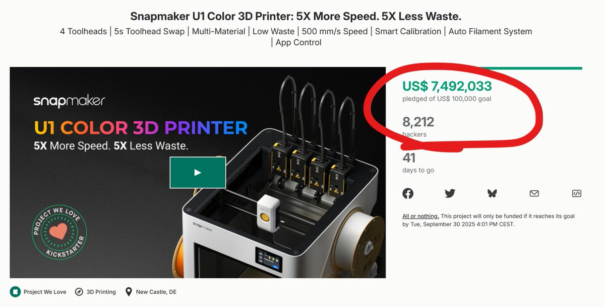 Very well deserved <a href="/snapmaker/">Snapmaker</a> ! 
The poop waste must stop! 
Still some units available for $749: bit.ly/247SnapU1 (aff.)