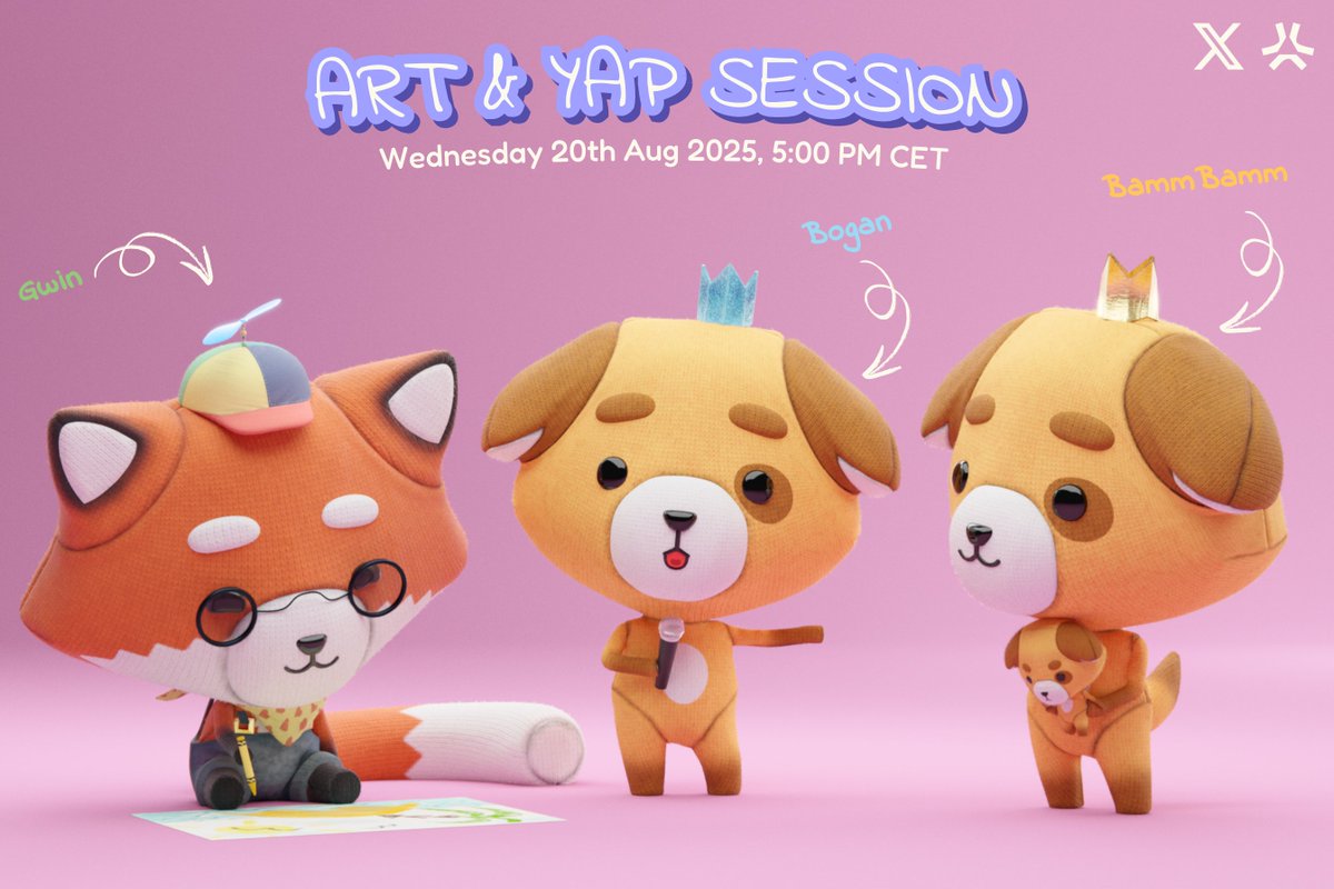 Art &amp; Yap Session Alert! 🦊💖

Join our weekly yap with <a href="/plooshGWIN/">GWIN</a> &amp; the chaotic duo <a href="/bogan8888/">BØGAN 🇦🇺</a> n <a href="/bbbbammee/">BammBamm</a> 

📅: Aug 20, 2025 
⏰: 5.00 PM CET   

Join us on X, Youtube, or <a href="/Abstract_Eco/">Abstract Ecosystem</a> ✳️
