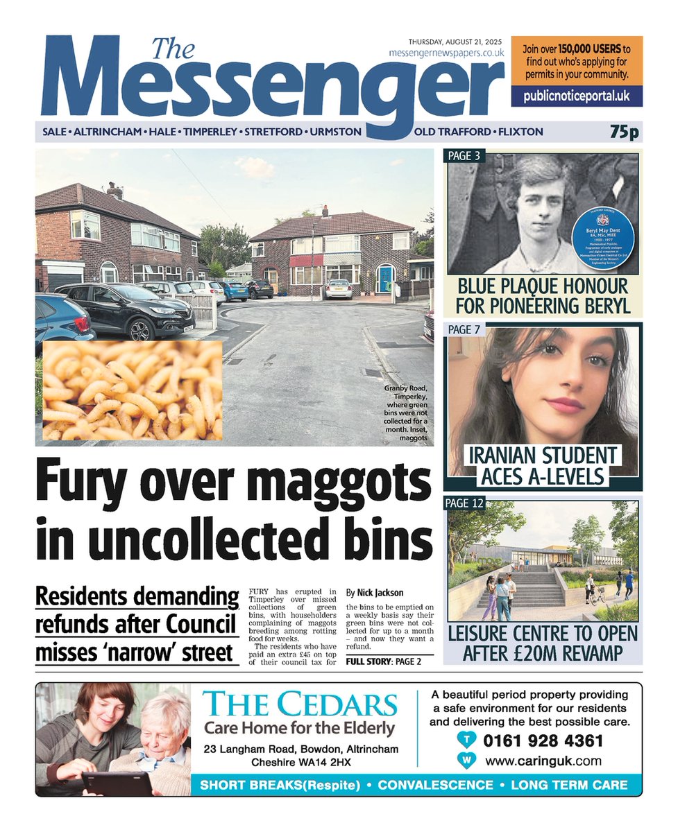 RJKDuggan's tweet image. Latest edition of The Messenger on sale Thursday📰

@MessengerNews_ #TomorrowsPapersToday #Trafford #Altrincham #BuyAPaper