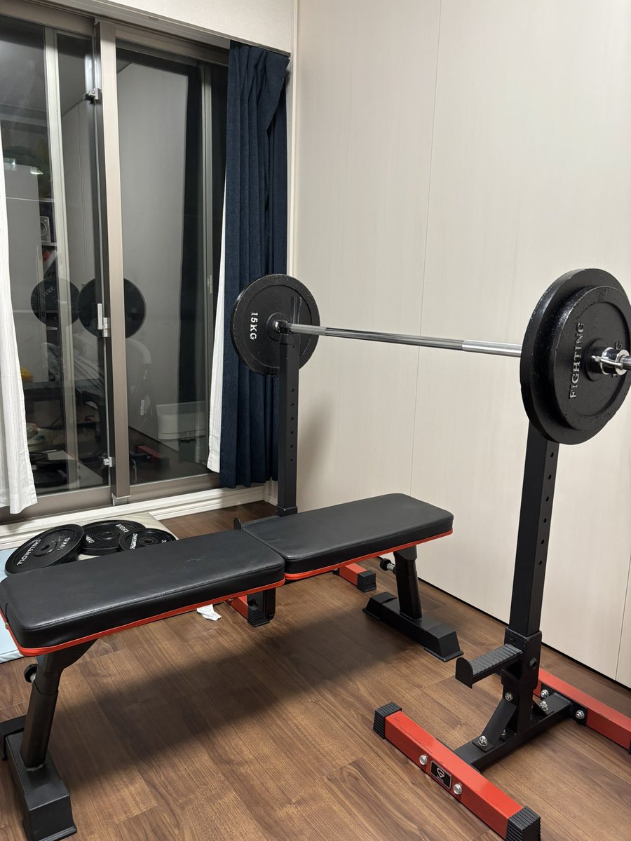 ウエイト
ベンチプレス 40×10 60×10 70×5×2
ハングクリ－ン　40×10
スプリットランジ（バ－のみ）×20

まだ体調不良が治りきってないけど、軽めにリハビリ開始しました。