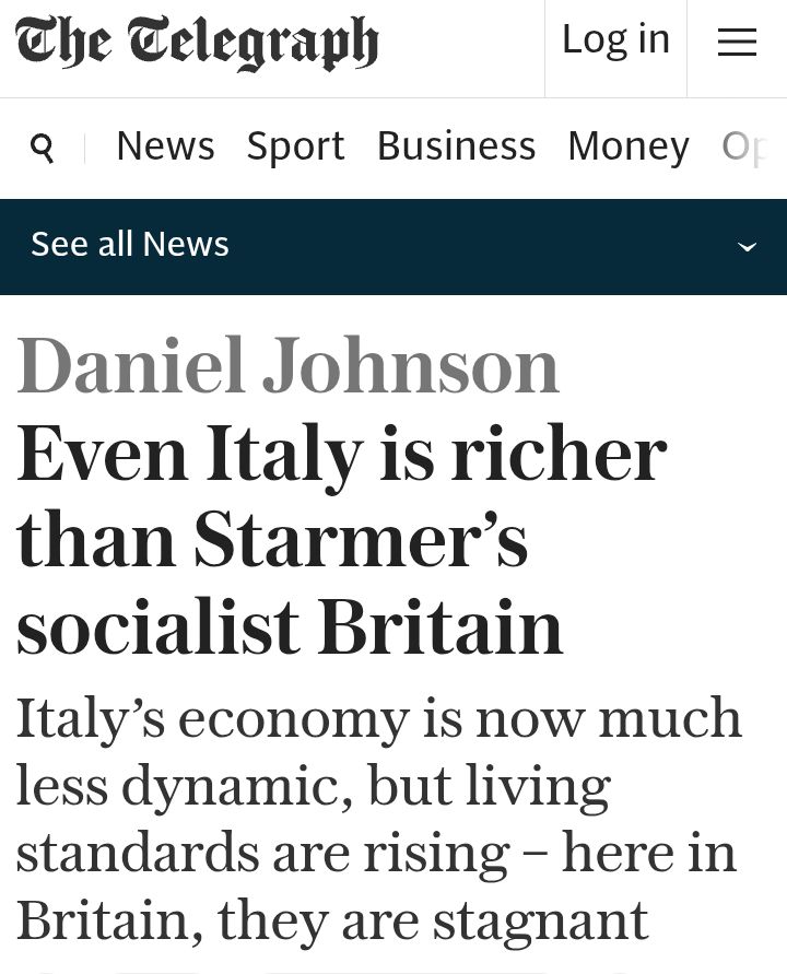 Banca Mondiale:

«Gli italiani sono più ricchi degli inglesi. Aggiornato al costo della vita, il PIL pro capite dell’Italia ha superato quello della Gran Bretagna per la prima volta in questo secolo»

Schlein nel panico per i successi della destra ed il fallimento della sinistra.