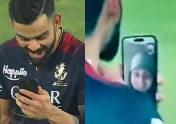 Talking to his beloved wife after winning a game