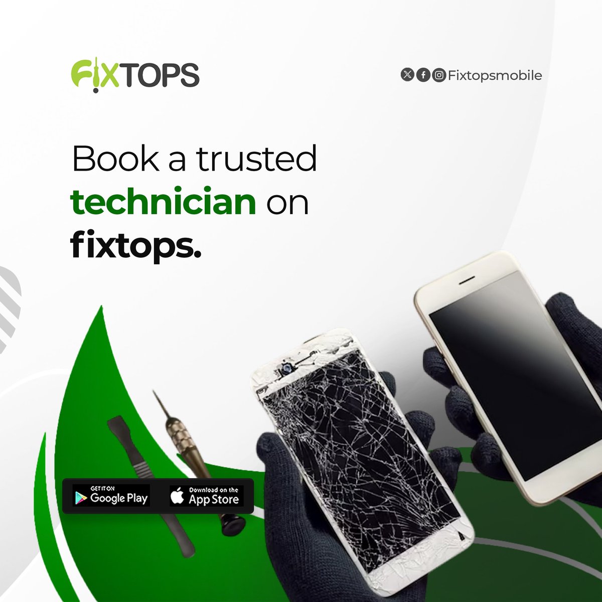 FixtopsNG's tweet image. 🔍 These 3 simple checks can save you from poor repairs and wasted money. At Fixtops, we proudly say YES to all three! ✅

📲 Book smart. Repair safe. Choose Fixtops.

#PhoneRepairTips #FixtopsApproved #SmartRepairs #CertifiedTechnicians #RepairWithConfidence #MobileFixExperts