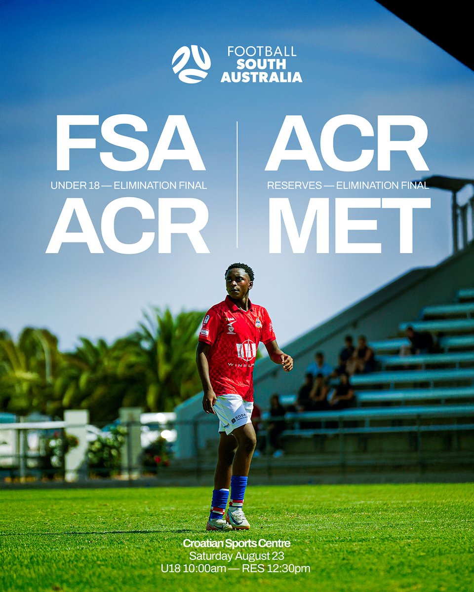 FINALS 👊🇭🇷

🗓️ SAT AUG 23
🏟️ Croatian Sports Centre
⏰ U18 10:00AM
🆚 Football SA State Squad
⏰ RES 12:30PM
🆚 MetroStars
#ACR #croatiaraiders