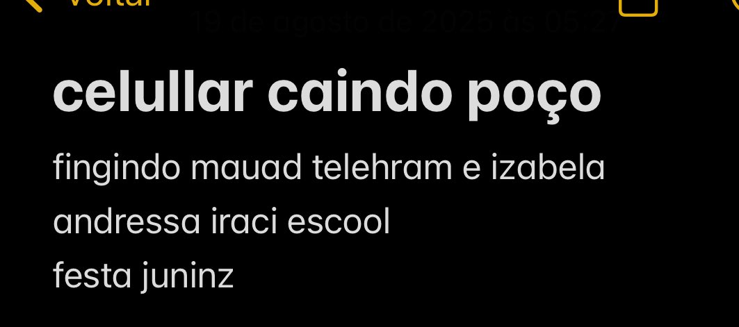 minhas anotações de sonho kkkkkkkk super entendível