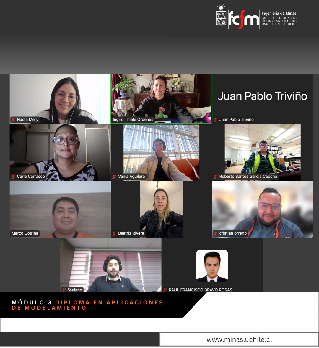 ¡Comenzamos el Módulo 3 del Diploma en Aplicaciones de Modelamiento!

Dictado por Prof. Nadia Mery, con Xavier Emery y Axel Troncoso.