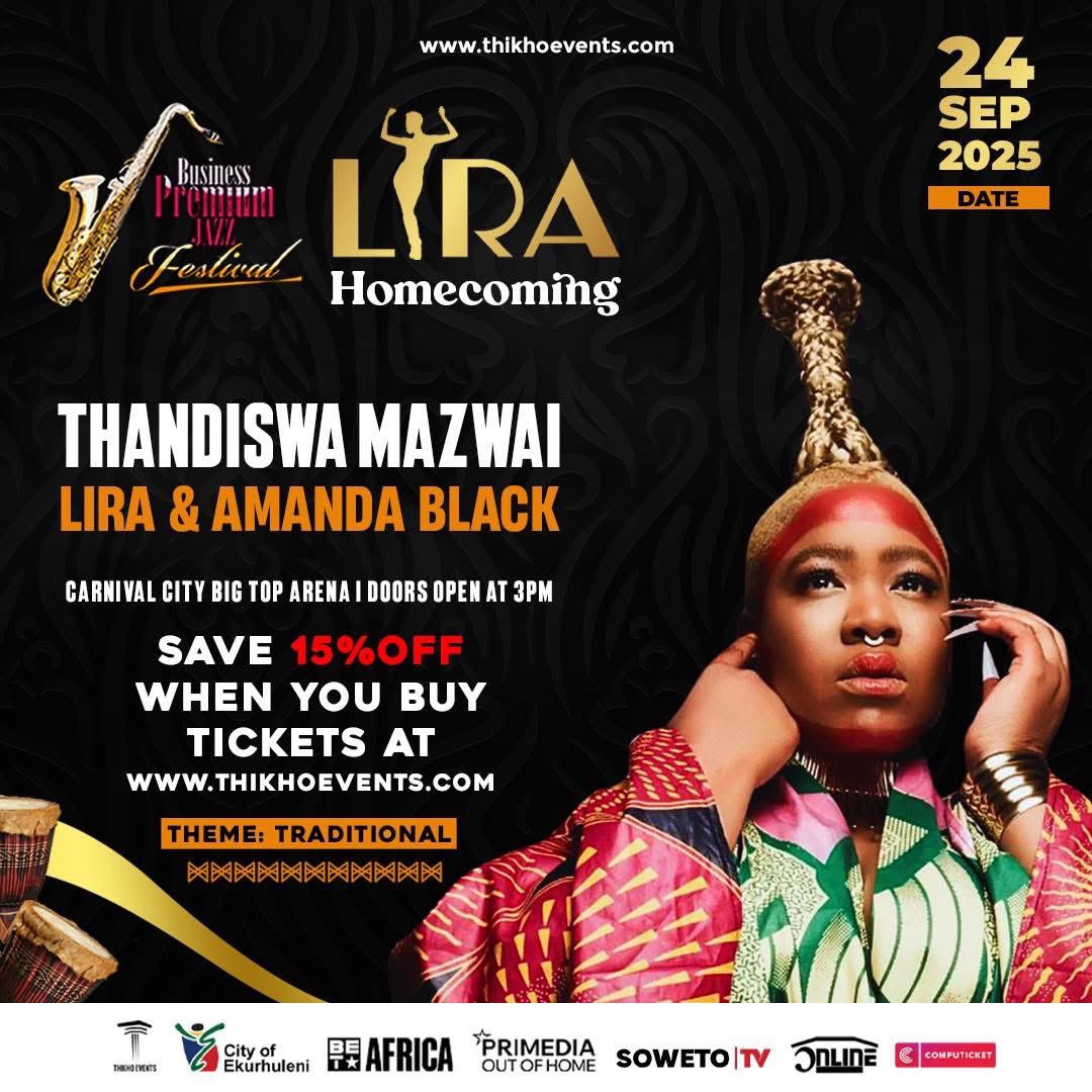 KING THA! A full circle performance like you’ve NEVER seen before, bold, fearless, and incredible. This HERitage Day, witness <a href="/thandiswamazwai/">Thandiswa Mazwai</a> live alongside the icons LIRA and Amanda Black at the Business Premium Jazz Festival: LIRA Homecoming ✨

🎟 SAVE 15% when you buy your