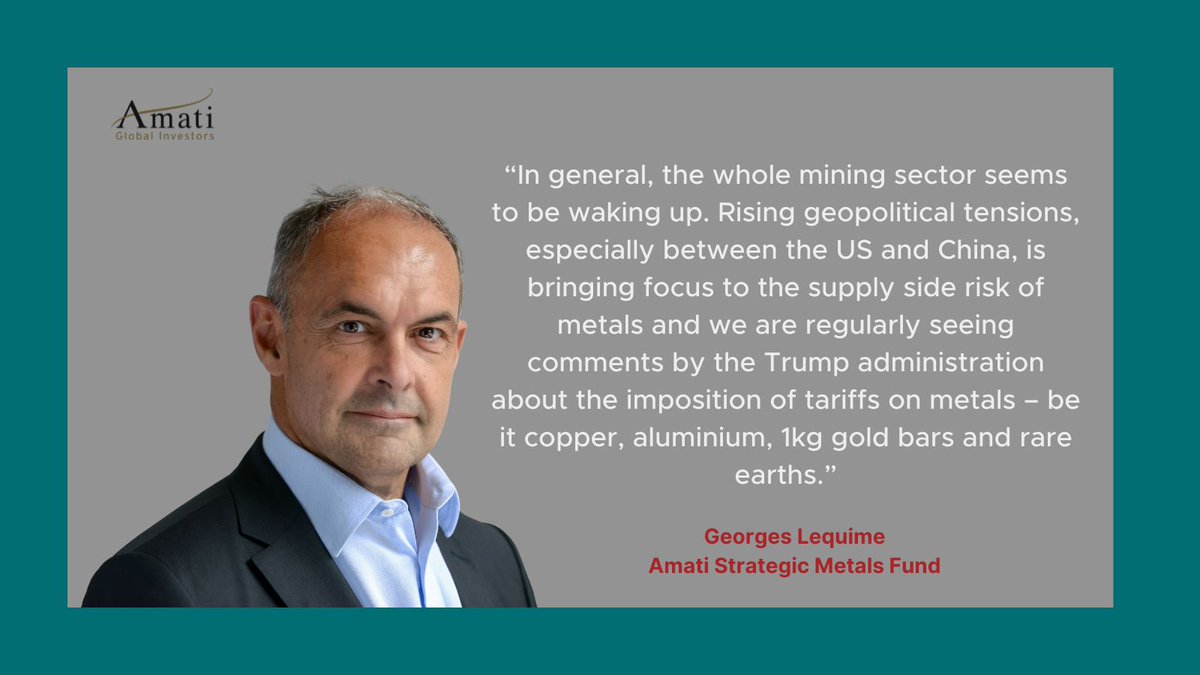 "In general, the whole #mining sector seems to be waking up. Rising #geopolitical tensions, especially between the US and China, is bringing focus to the supply side risk of metals and we are regularly seeing comments by the #Trump administration about the imposition of #tariffs