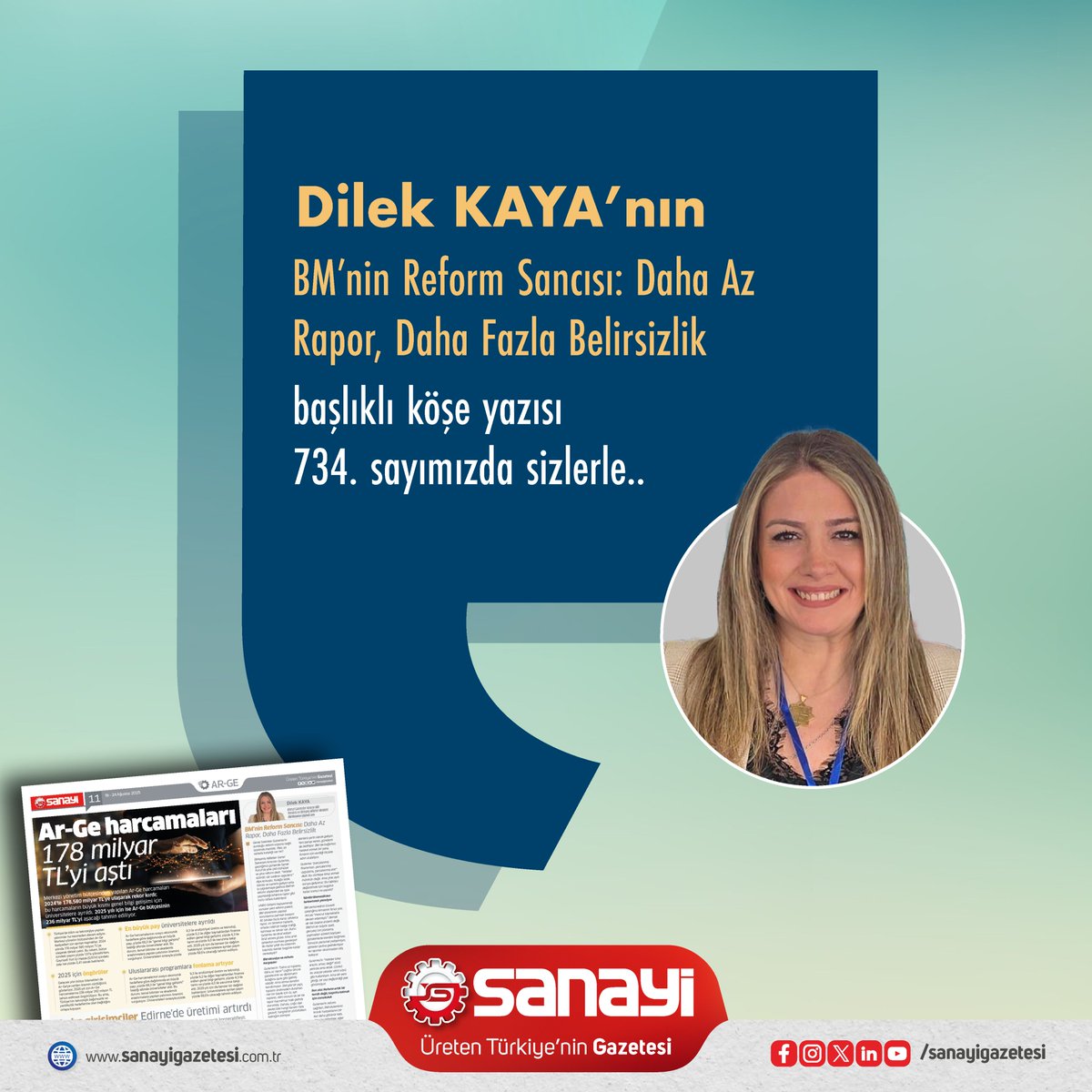 Dilek Kaya'nın 'BW'nin Reform Sancısı: Daha Az Rapor, Daha Fazla Belirsizlik' başlıklı köşe yazısı 734. sayımızda sizlerle...

Keyifli okumalar dileriz..

<a href="/dilekkayanyc/">Dilek Kaya</a>