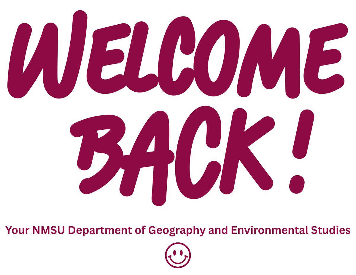 NMSU Geography and Environmental Studies (@nmsugeography) on Twitter photo Welcome back! A new semester means new ideas, new challenges, and new discoveries. We’re excited to have you with us—whether you're just starting out or nearing the finish line. You've got this! 💪🌍 Here’s to a great semester ahead! #Geography #StudentSuccess #NewSemesterVibes Welcome back! A new semester means new ideas, new challenges, and new discoveries. We’re excited to have you with us—whether you're just starting out or nearing the finish line. You've got this! 💪🌍 Here’s to a great semester ahead! #Geography #StudentSuccess #NewSemesterVibes