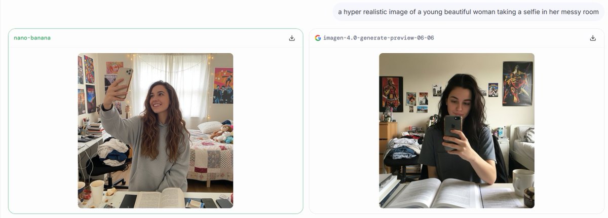 markgadala's tweet image. Nano banana is on another level.

The only other image model that even comes close is Imagen 4.

Google is separating from the pack in generative AI