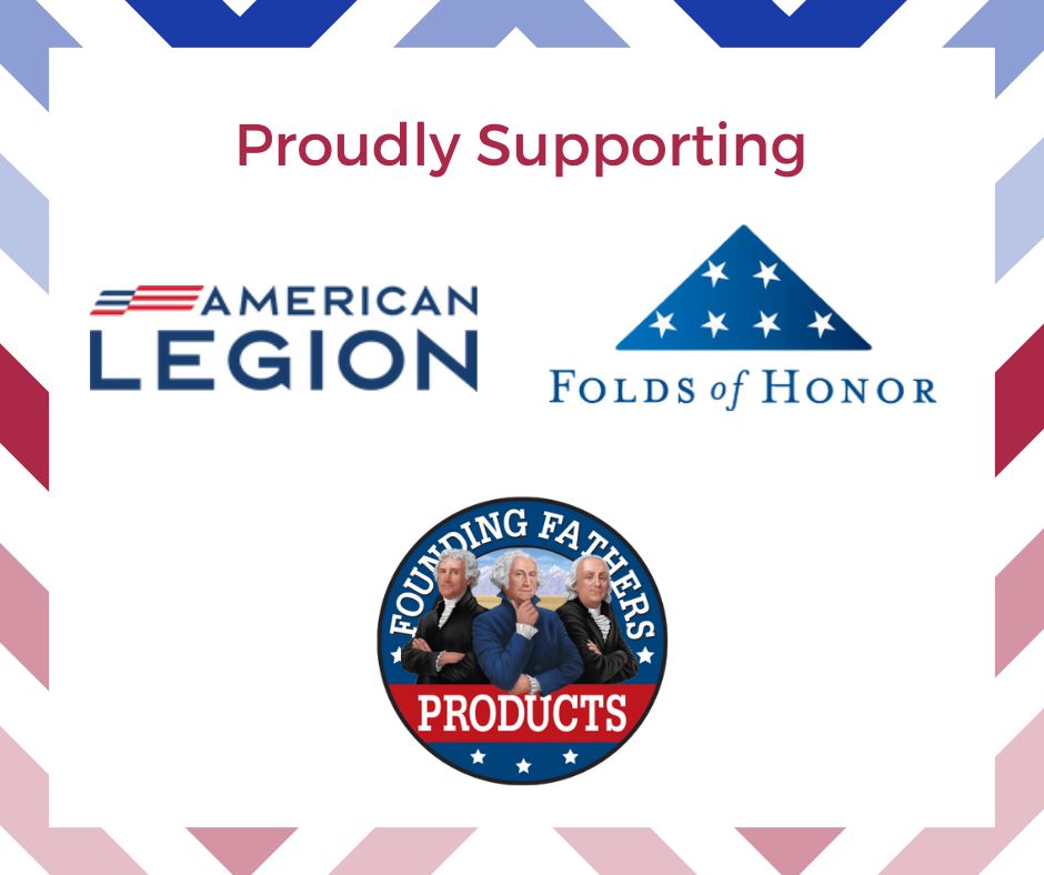 Founding Fathers Products proudly supports <a href="/FoldsofHonor/">Folds of Honor</a> and <a href="/AmericanLegion/">The American Legion</a> . Each time you purchase Founding Fathers Coffee or Dog Treats, a portion of the profits go to these 2 great organizations!  Thank You! #GivingBack #GreatProductsGreatCause #FoldsofHonor #AmericanLegion