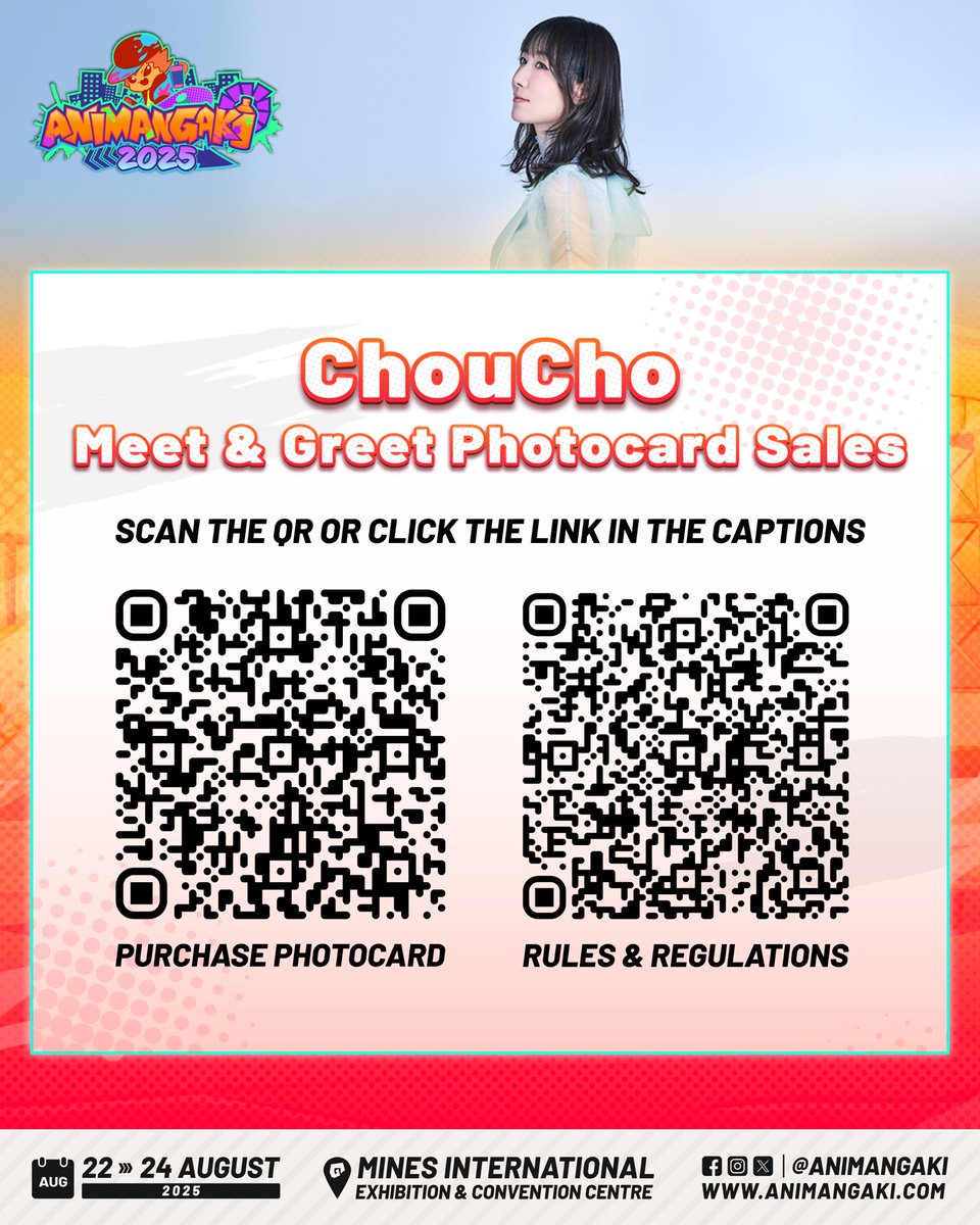 ChouCho STAFF (@choucho_staff) on Twitter photo //
📢 #ChouCho stage information
\\
ChouCho will be performing at <a href="/animangaki/">AniManGaki</a>
in Malaysia on Friday🇲🇾
Please come to see🦋✨ #animangaki2025
✅ linktr.ee/animangaki //
📢 #ChouCho stage information
\\
ChouCho will be performing at <a href="/animangaki/">AniManGaki</a>
in Malaysia on Friday🇲🇾
Please come to see🦋✨ #animangaki2025
✅ linktr.ee/animangaki
