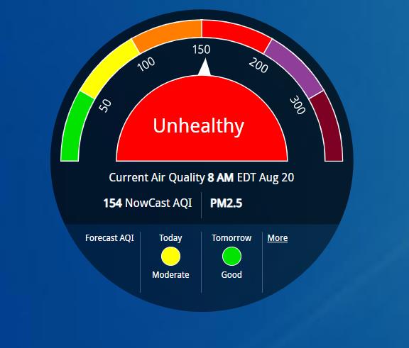 BrowardEnv's tweet image. The #current air quality #forecast in #Broward County is #Unhealthy 🟥 for particulate matter (PM2.5). This is due to #Wildfires🔥in the #Everglades.  Consider shortening time outdoors to avoid inhaling #AirPollution.  
For updates, visit: AirNow.gov