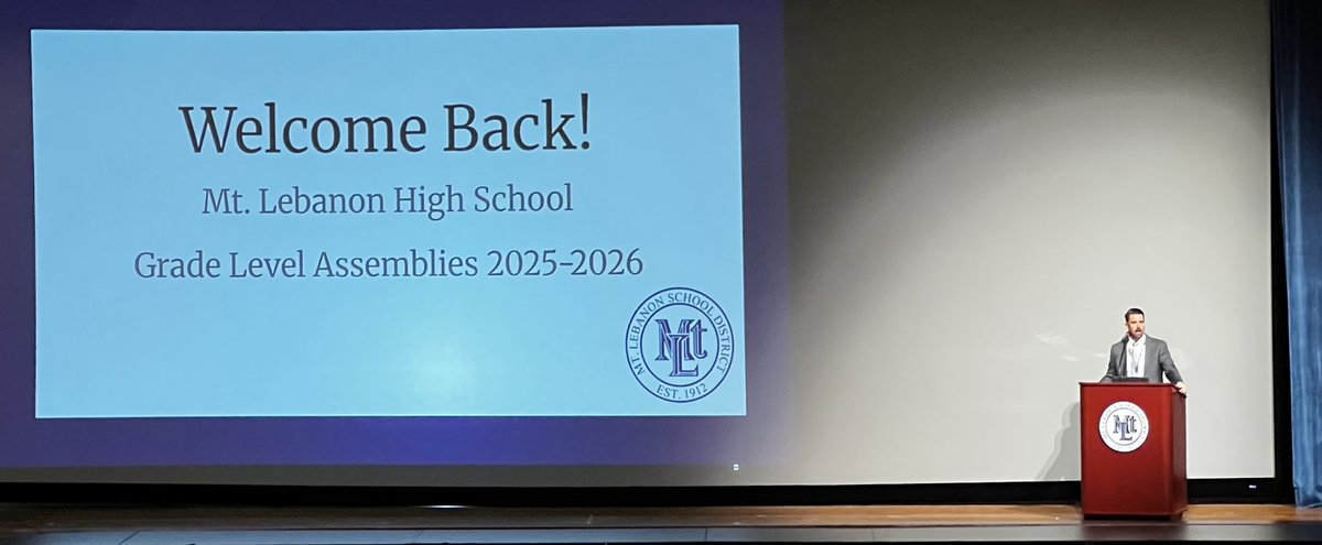 Dr. Thompson welcomes students back in grade level assemblies, emphasizing that we want students to grow, connect, &amp; be confident as learners in the High School.  ⁦<a href="/jthompsonmtlsd/">Joel Thompson</a>⁩