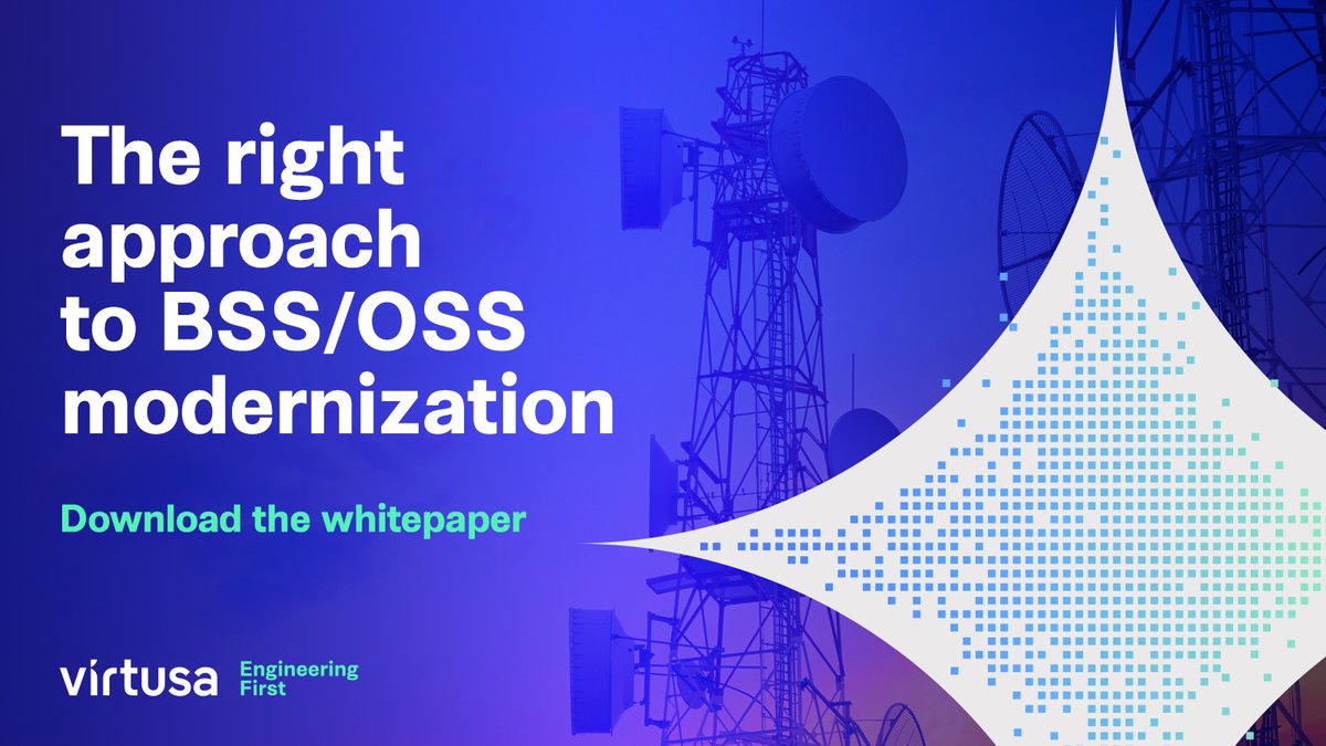 VirtusaCorp's tweet image. Are you ready for OSS/BSS modernization? Don’t overlook the critical considerations in the build vs. buy decision. Download our whitepaper to learn more: splr.io/6015sMFfL
#EngineeringFirst #TelecomTransformation #BSS #OSS #DigitalTelco