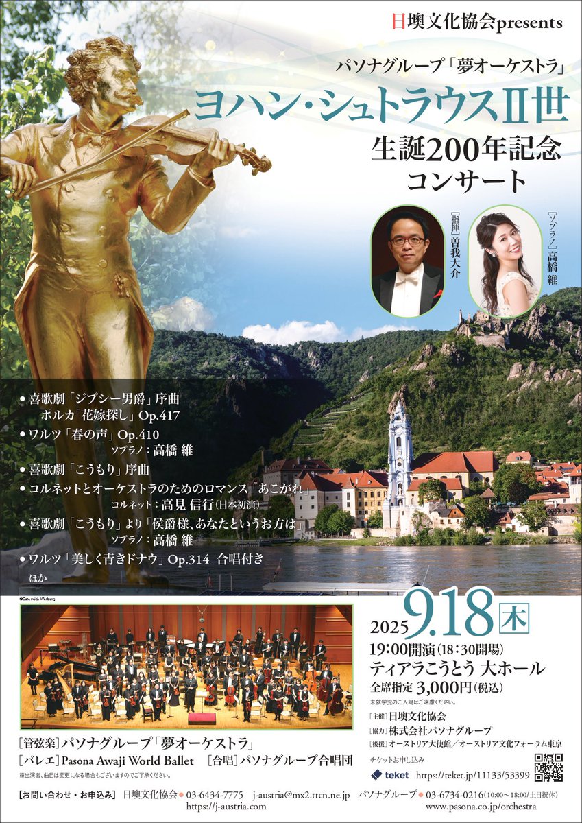 🇦🇹ウィンナワルツ王 ヨハン・シュトラウスII世の生誕200年を記念して