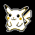 Odd how yellow the entire thing looks despite being mostly white. #pikachu #pokemon #pixelart