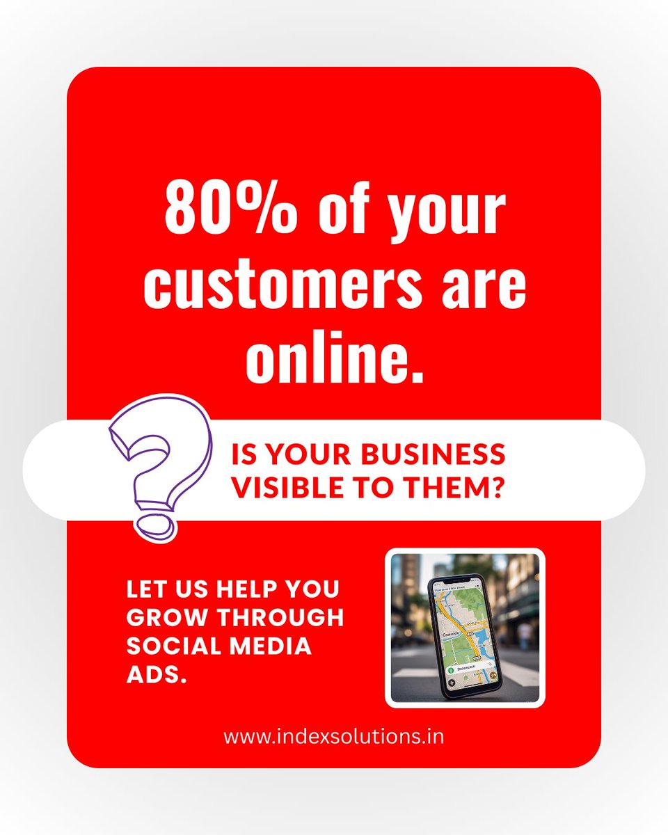 IndexSolutions's tweet photo. 📢 Did you know?
👉 80% of your customers are online right now!

But here’s the real question: 
Is your business visible to them? 🤔
Don’t let your competitors take your customers.
Let’s make your business stand out.🚀
https://t.co/uPuVAOc4nr https://t.co/lsOZuy3faE