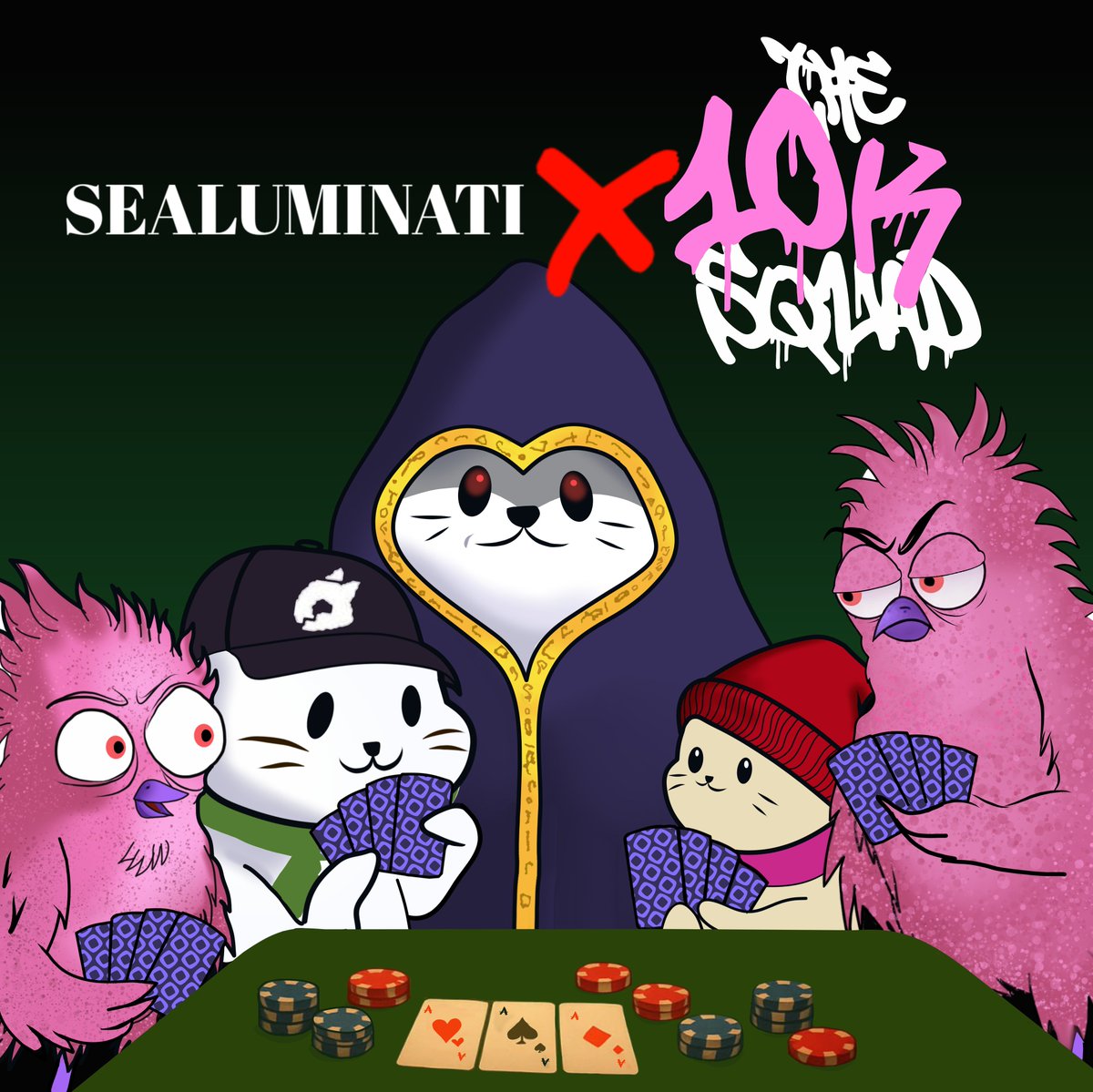 The 10k Squad (@the10ksquad) on Twitter photo G10k parrots🩷
We’re teaming up with our friends at <a href="/sealuminati/">Sealuminati</a>, something big is hatching👀
Hop into both Discord servers and see what we’re cooking up together! G10k parrots🩷
We’re teaming up with our friends at <a href="/sealuminati/">Sealuminati</a>, something big is hatching👀
Hop into both Discord servers and see what we’re cooking up together!