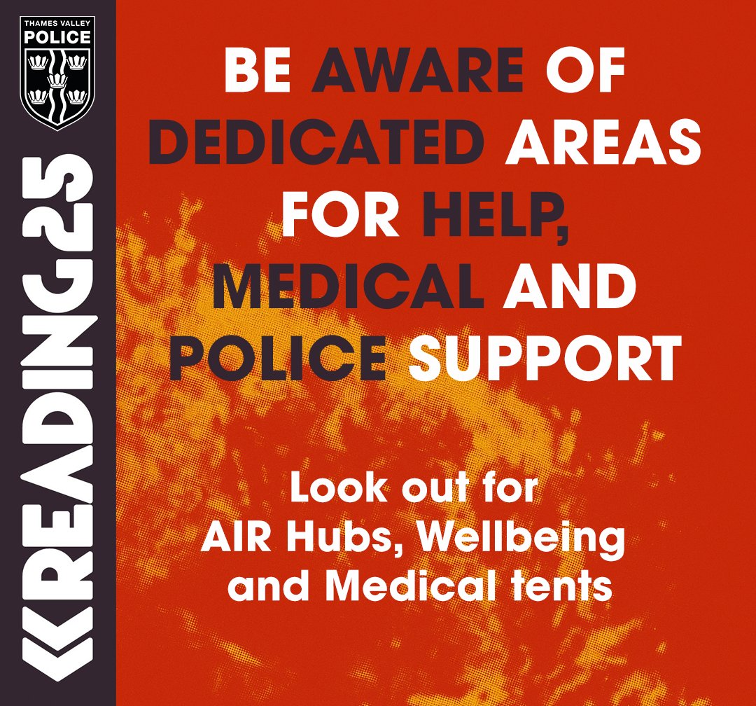 TVP_ReadingFest's tweet image. To those heading to @officialrandl, we hope you have the best time! 🎸 🙏

Some little bits of advice that we want you to know ⬇️

The main thing is;
Have fun.
Be safe.
#LookOutForEachOther.
We are here if you need us 😎💙👮‍♀️👮‍♂️

#ReadingFestival