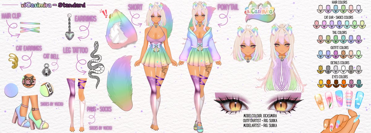 xicasimira's tweet image. 🌈 Hi, i&apos;m Casi – Rainbow Maine Coon VTuber 🌈
#Vtuber • #GerVtuber • #VtuberSheet  

💛 twitch.tv/xicasimira  
💬 discord.gg/ZhmTpfvGnM  
☕ ko-fi.com/xicasimira  
📱 tiktok.com/@xicasimira  
📖 Lore: shorturl.at/X8bI5  
~~~~
• Model by @suiika___ 
• Ref by me