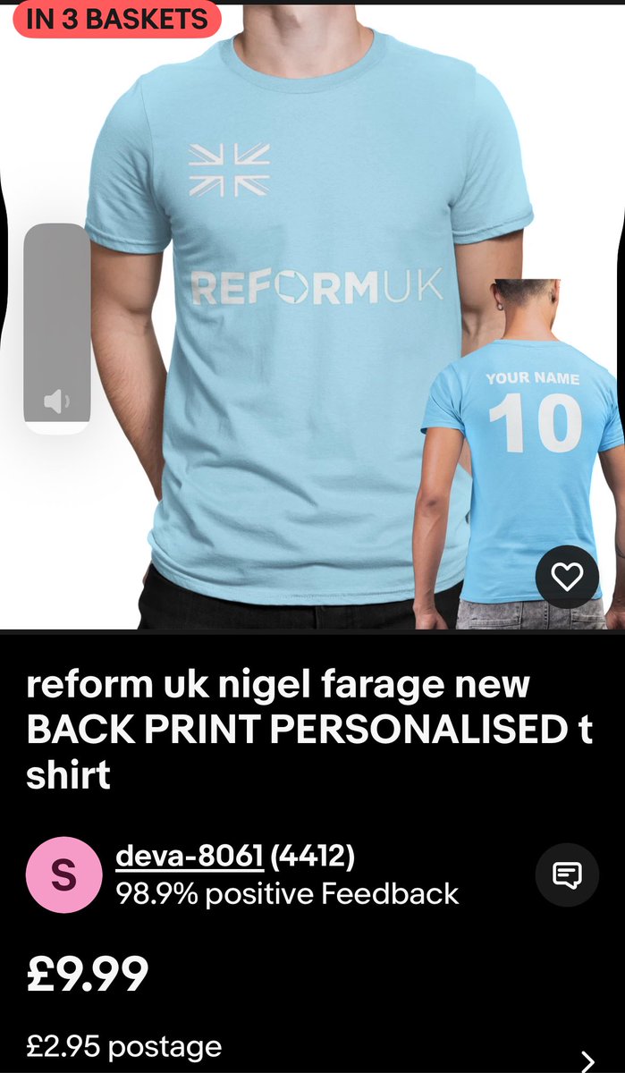 Top tip! You don’t have to pay Farage prices for his “I’m Nasty” shirt.  Get a rip off from eBay!