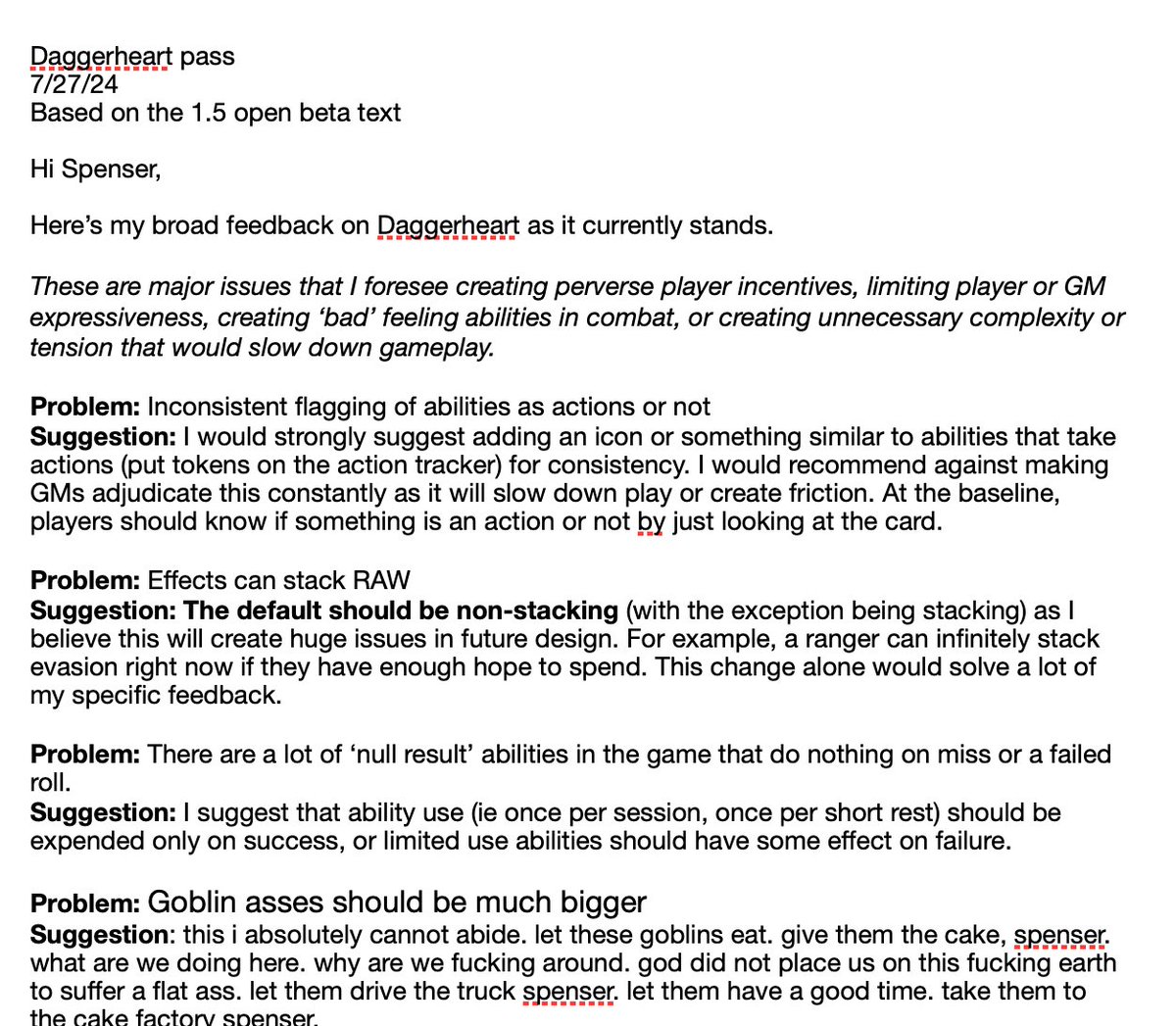 Orbitaldropkick's tweet image. as many of you know, I did consult on Daggerheart and I now feel the strong need to share my feedback on the game that I think was sadly completely ignored by Darrington Press