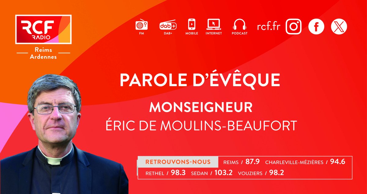 📻 RCF Reims-Ardennes 🎧📲💻 (@rcfra) on Twitter photo Dans #LaMatinaleRCF <a href="/RCFRA/">📻 RCF Reims-Ardennes 🎧📲💻</a> ce vendredi à 7H02 et 8H02, vous retrouvez Parole d'Evêque avec <a href="/Mgr_EMB/">Mgr Eric de Moulins-Beaufort</a> archevêque du <a href="/diocese_Reims/">Diocèse de Reims</a> et des #Ardennes, qui reviendra sur le pèlerinage à #Lourdes, au micro de <a href="/JP__Benoit/">Jean-Pierre Benoit</a> Dans #LaMatinaleRCF <a href="/RCFRA/">📻 RCF Reims-Ardennes 🎧📲💻</a> ce vendredi à 7H02 et 8H02, vous retrouvez Parole d'Evêque avec <a href="/Mgr_EMB/">Mgr Eric de Moulins-Beaufort</a> archevêque du <a href="/diocese_Reims/">Diocèse de Reims</a> et des #Ardennes, qui reviendra sur le pèlerinage à #Lourdes, au micro de <a href="/JP__Benoit/">Jean-Pierre Benoit</a>