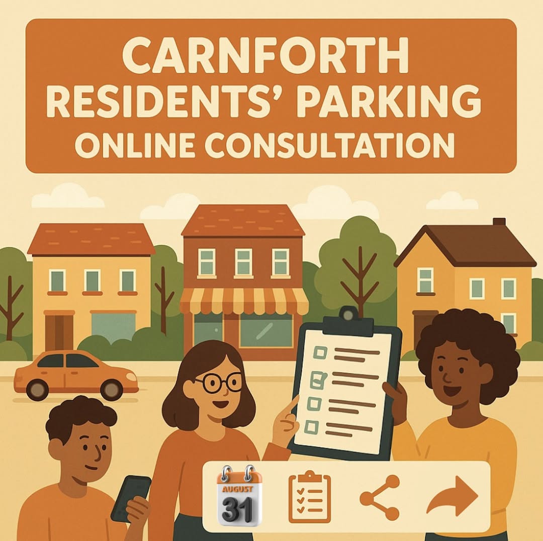 🚨 Reminder: Have Your Say on Residents’ Parking in Carnforth! 🅿️

The online consultation closes 31st August – don’t miss your chance to shape the future of parking in our town! 💬

🖱️ Take the short survey: forms.office.com/e/GVqtQphF4G

📣 Share with friends &amp; neighbours!