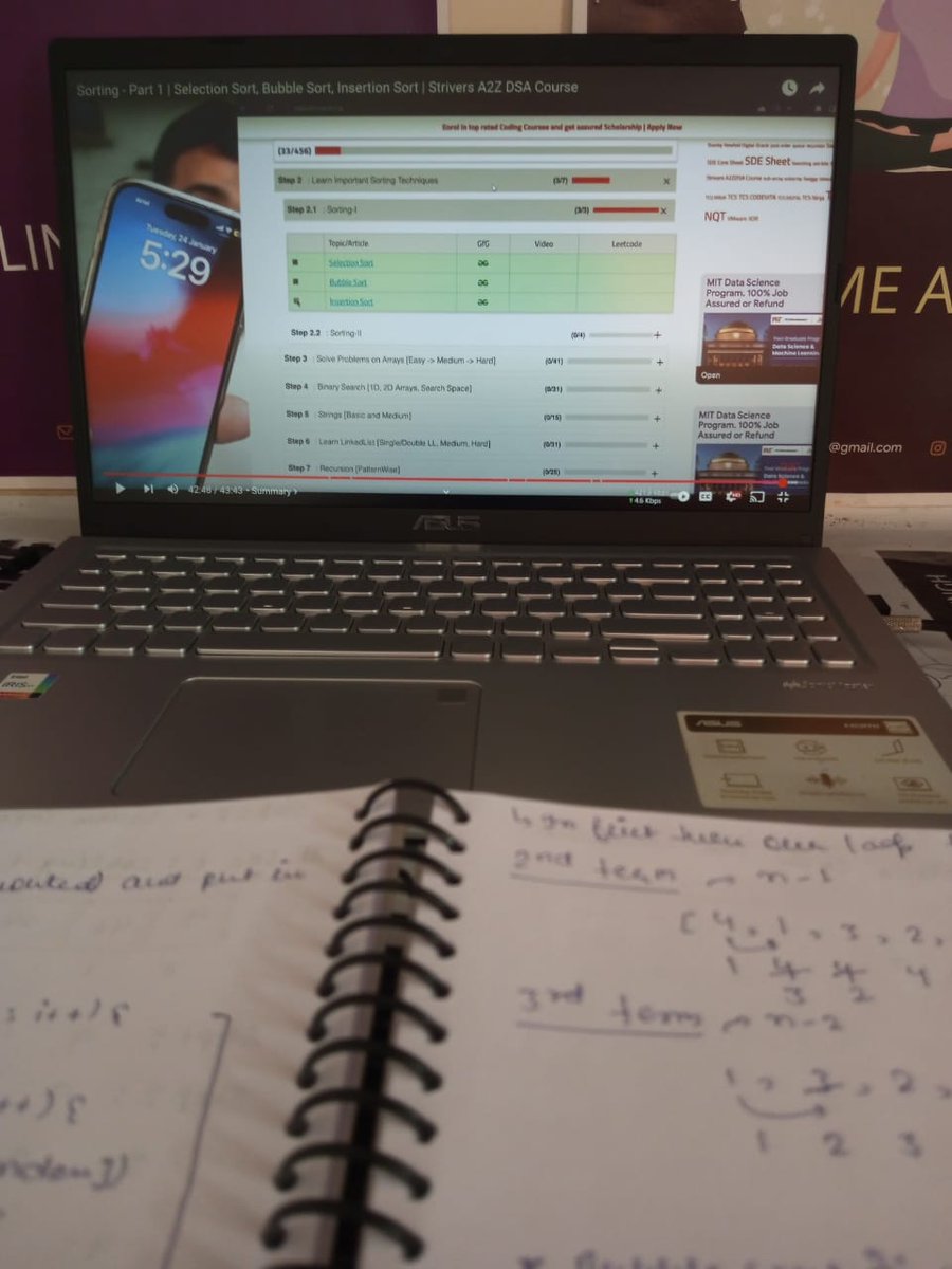 Prakash.tsx (@prakash_tsx) on Twitter photo ✅ Completed Basic Sorting.
> Time was 5am in the morning when he was recording one of the best DSA Series.
<a href="/striver_79/">Striver | Building takeUforward</a> ✅ Completed Basic Sorting.
> Time was 5am in the morning when he was recording one of the best DSA Series.
<a href="/striver_79/">Striver | Building takeUforward</a>