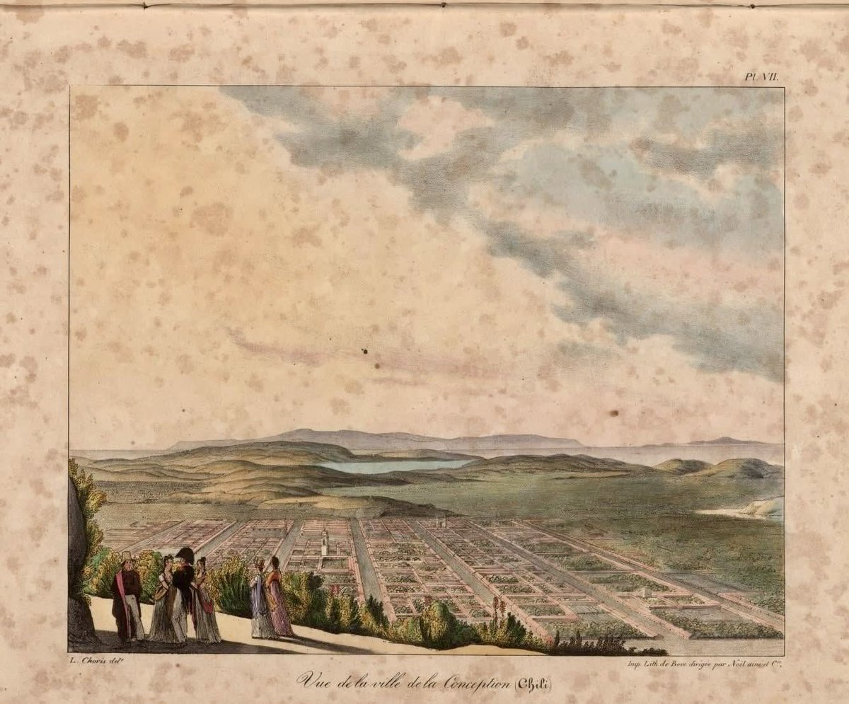 Vista de la Villa de Concepción, Chile, 1826. 
Bove