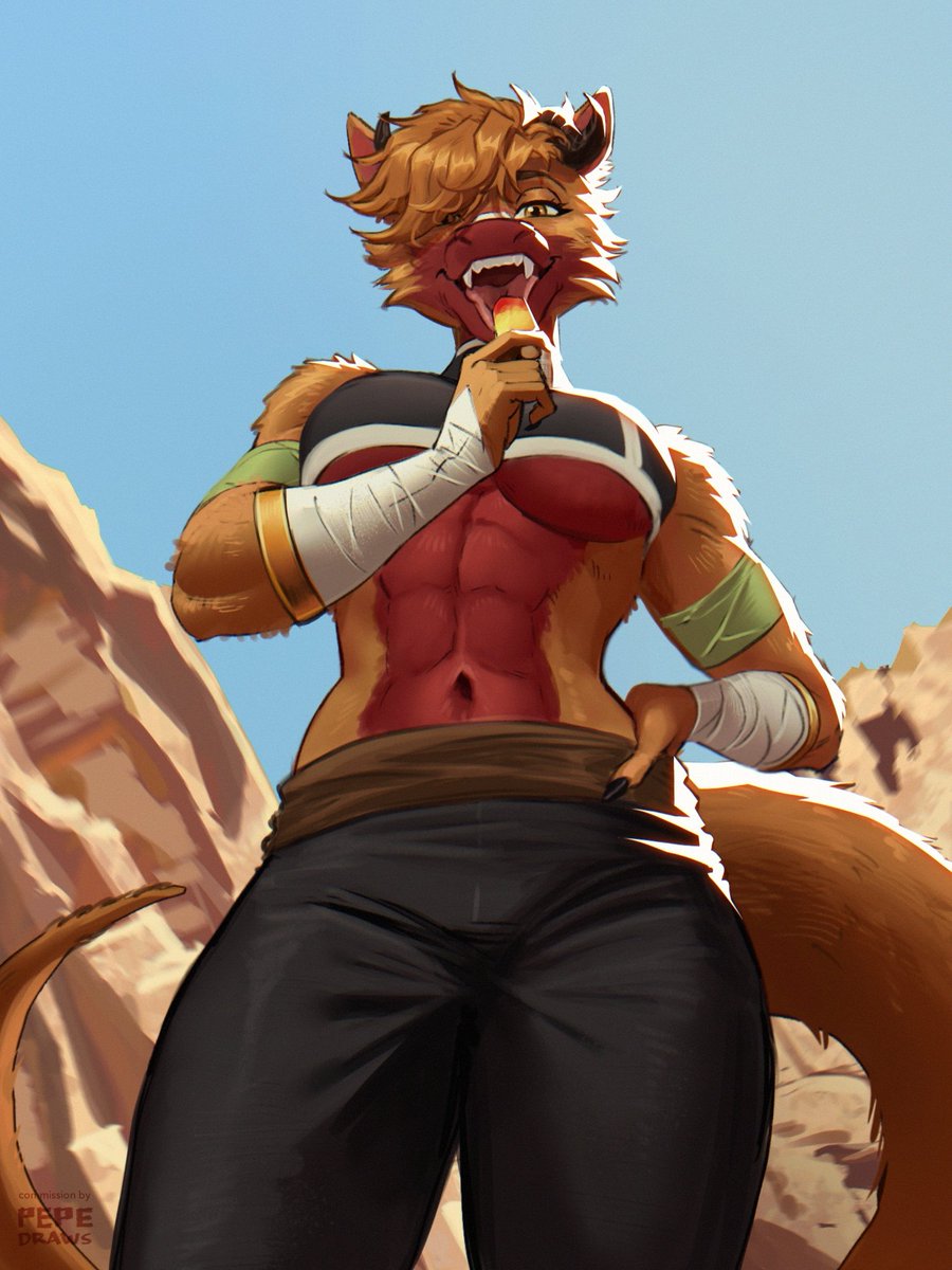 "Hey there shorty thanks for the popsicle~"

Absolutely incredible artwork done by <a href="/pepedraws/">Pepe 🇻🇪| Commissions OPEN</a>