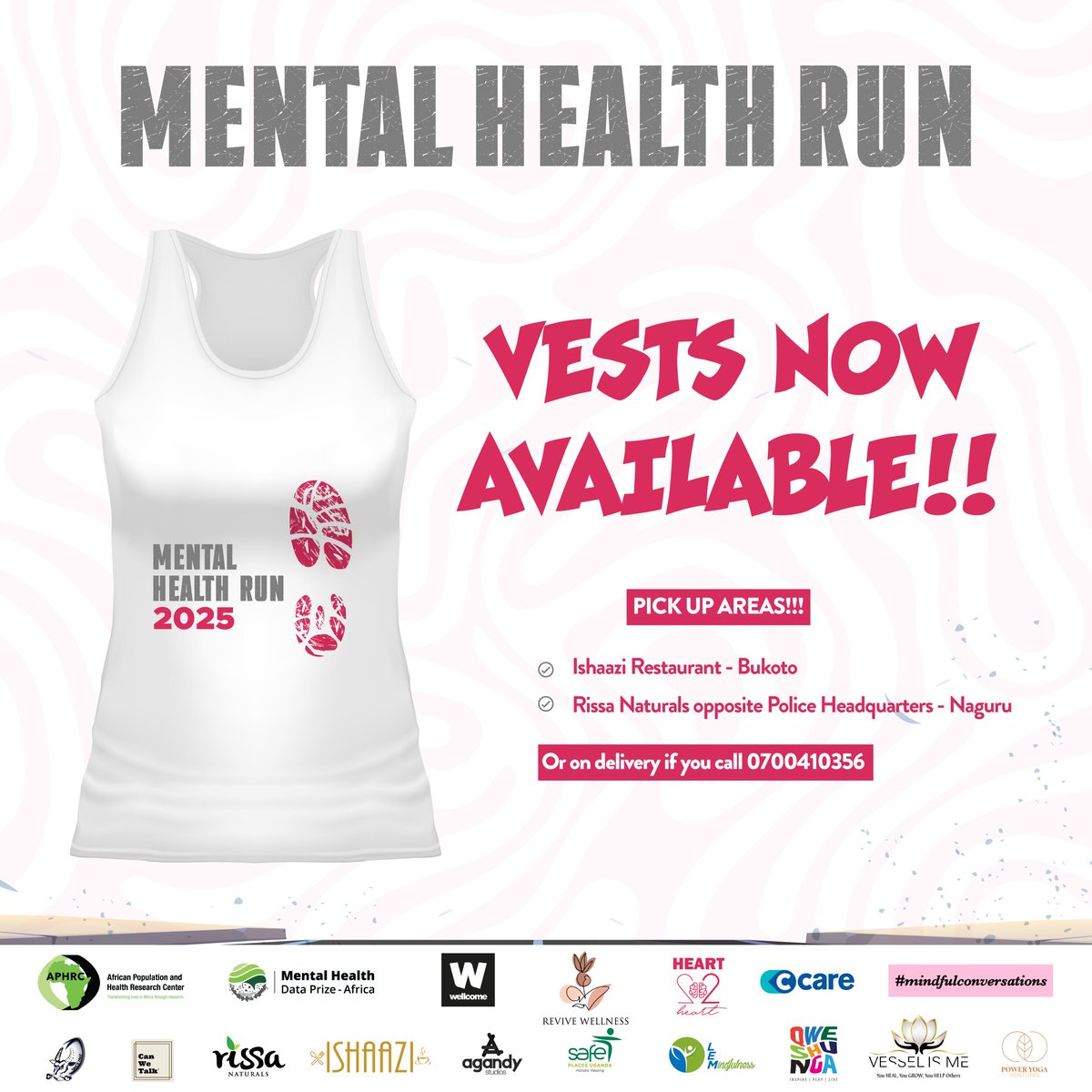 Vests are Now Available. 

Grab yourself one and prepare for the Mental Health Run.

📅: 07th September 2025

#MentalHealthRun