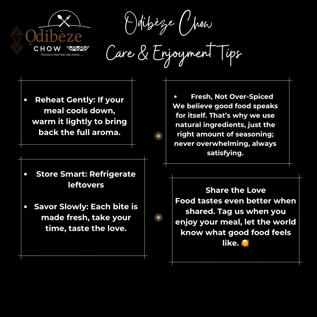 Not just food. An experience.
Odibèze Chow is fresh, balanced &amp; intentional. Here’s how to enjoy your plate like royalty. 👑
#EatGood #OdibezeChow